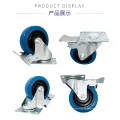 100 -mm -Schwenkbremse Blaue Gummi -Räder Rollen